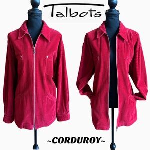 Talbots Wide-Wale Corduroy Barn/Chore Utility Jacket Red (M)